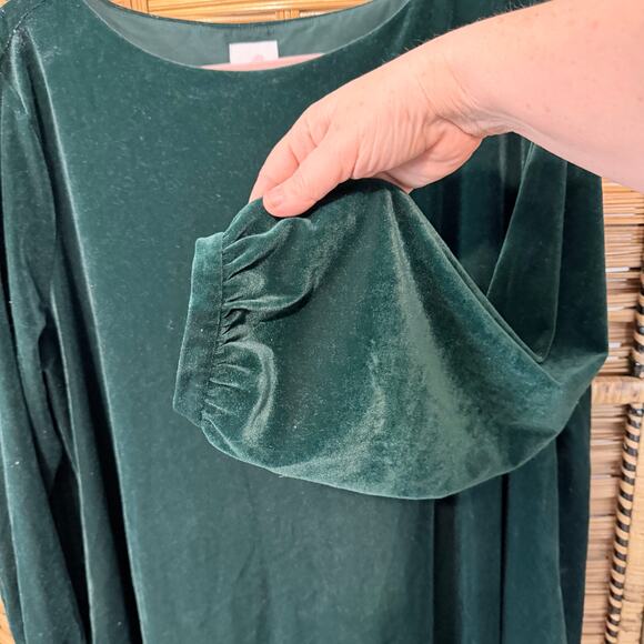 Hatch Green Velvet Maternity Dress XXL bella fairy witchy boho holiday pregnant - Picture 7 of 9